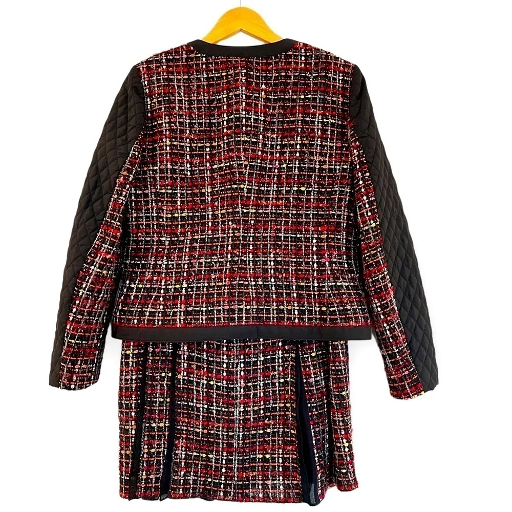 CARLISLE Wool Blend Multicolored Tweed Jacket & Skirt Set Size 10 - Image 11