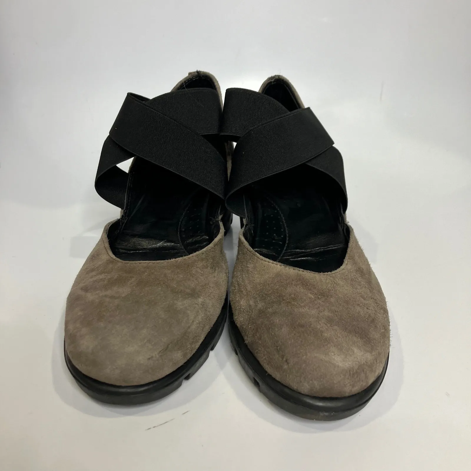 The Flexx get back mary Jane wedge shoes women's size 38 taupe suede black Tan - Image 3