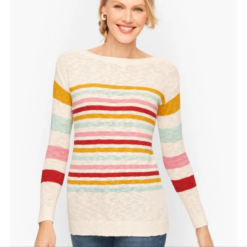 Talbots Women's Slub Boatneck Pullover Sweater. Size:‎ XL Petite - Image 2