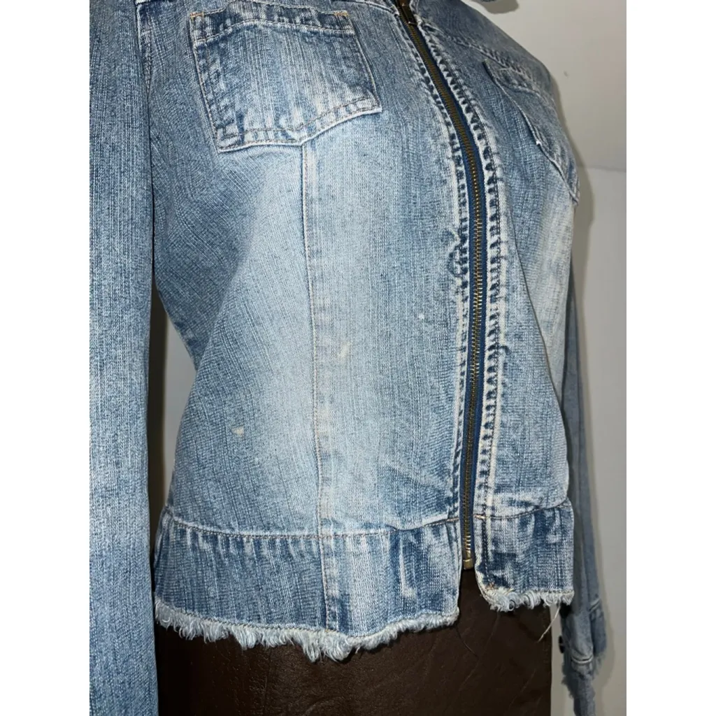 Women's Y2K 2000s Faded Glory Blue Jean Jacket M - Image 2