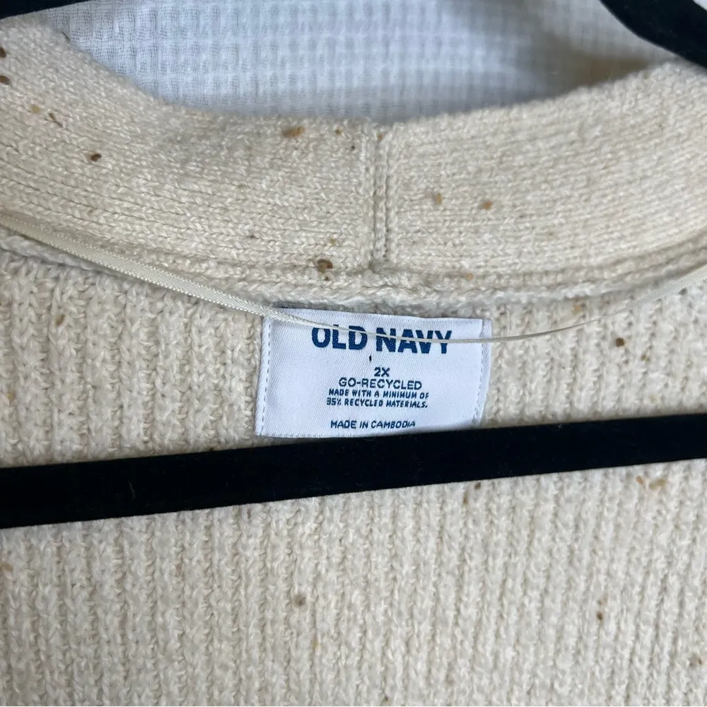 Old Navy | Cream Textured Knit Cardigan 2X Woman’s - Image 4
