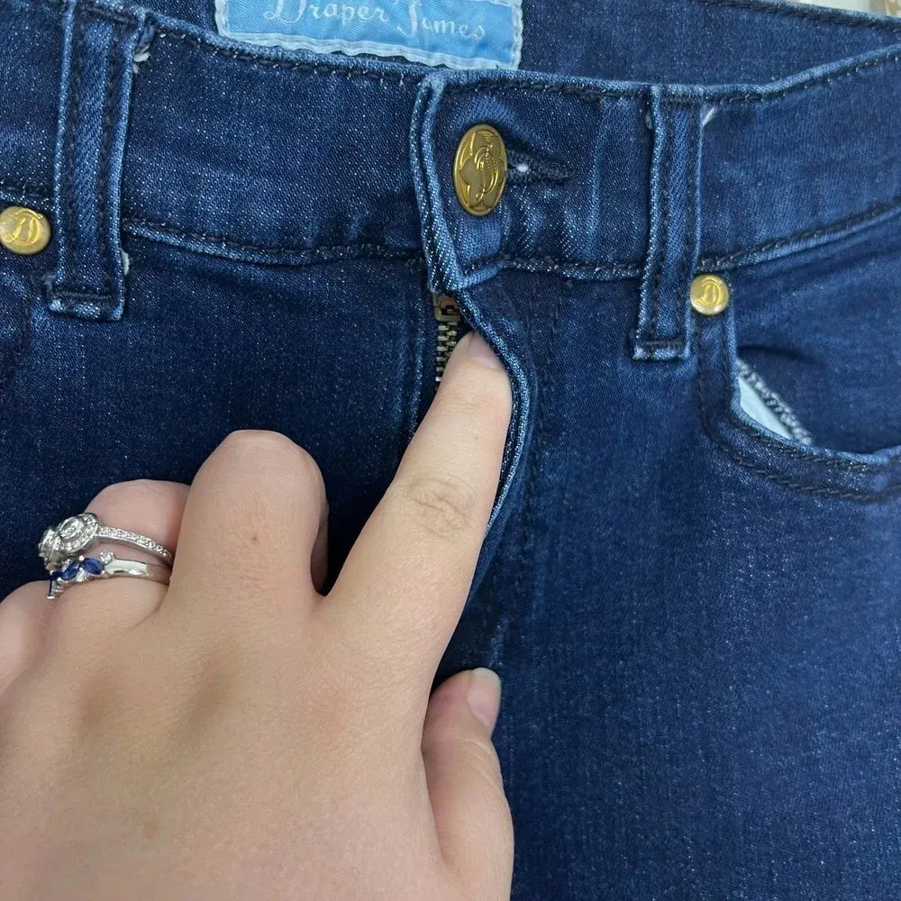 Draper James High Waisted Boot Cut Jean Dark Wash Blue Size 25 - Image 6