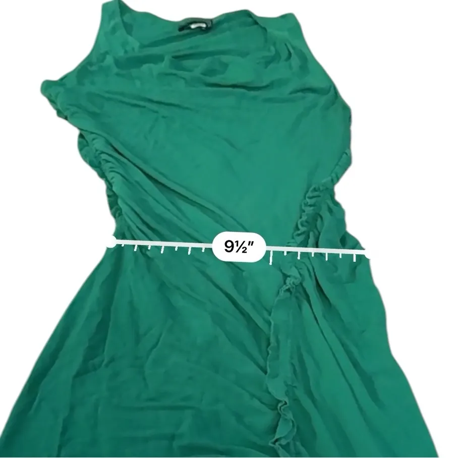 RTR Atlein Leger Green Sleeveless Cowl Neck Ruched‎ Bodycon Mini Dress Sz 38 EU - Image 10