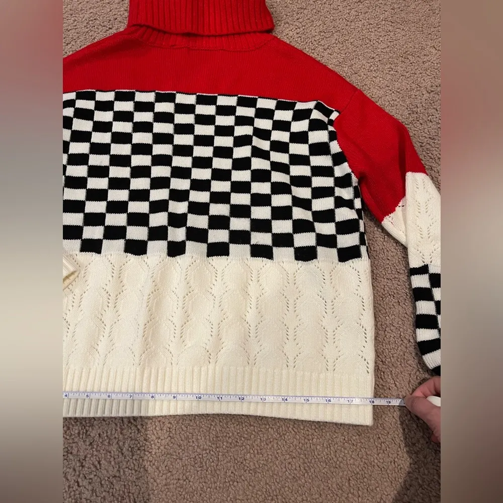 Women's SHEIN rolled turtle neck pointelle knit sweater - Image 4