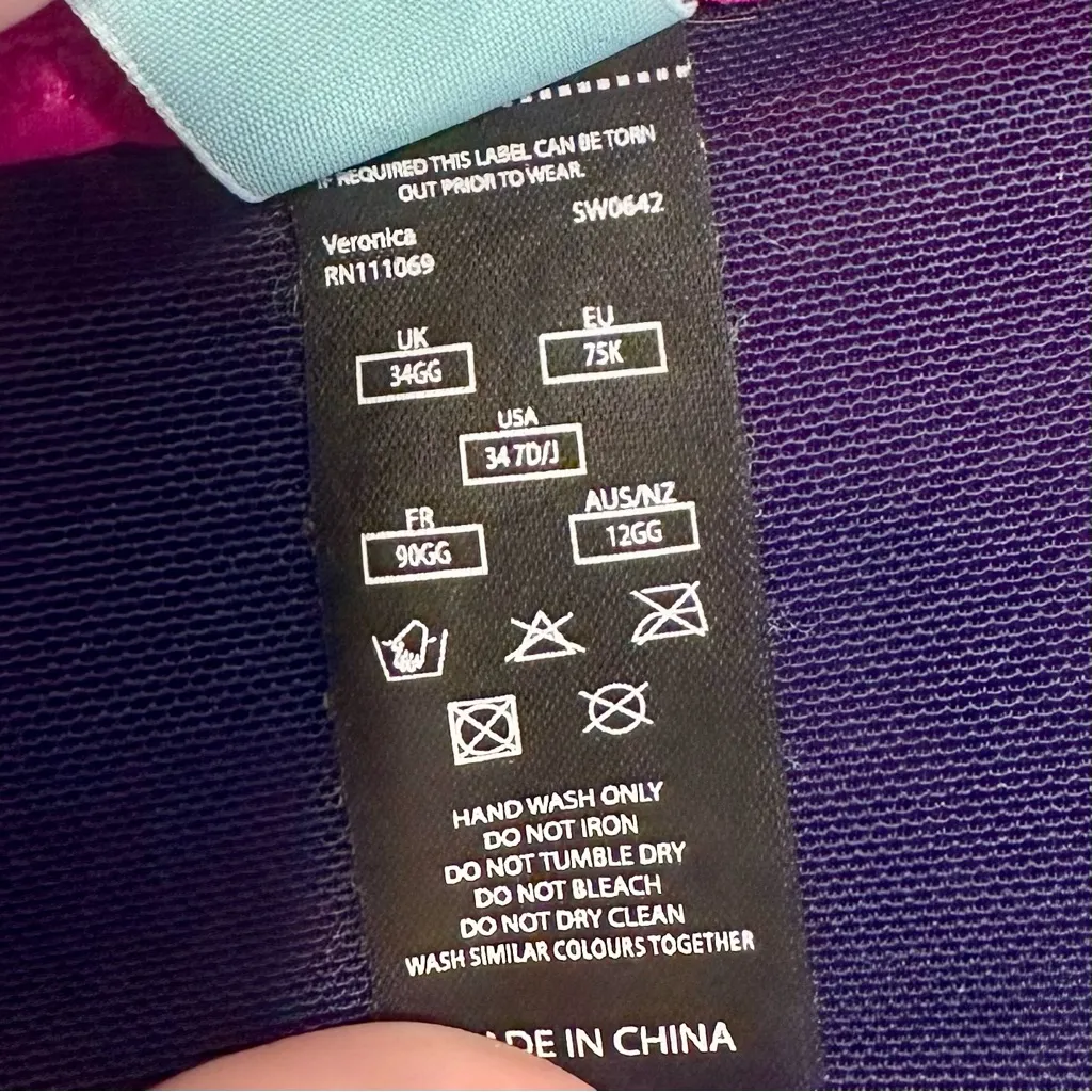 Panache Veronica Magenta Bikini Set - Size: 34J/Large - Image 6