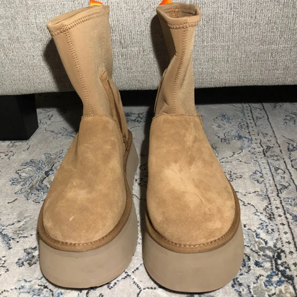 Ugg Classic Dipper platform short boots in Chestnut suede tan - Image 4