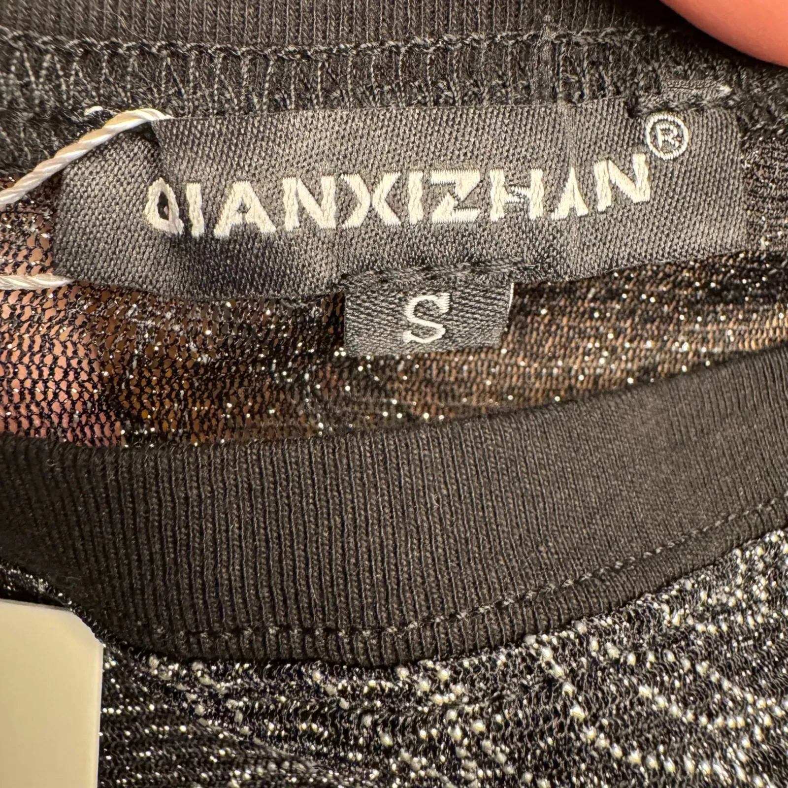 Black Rose Sparkle Mesh Long Sleeve Top Womens Small - Image 4