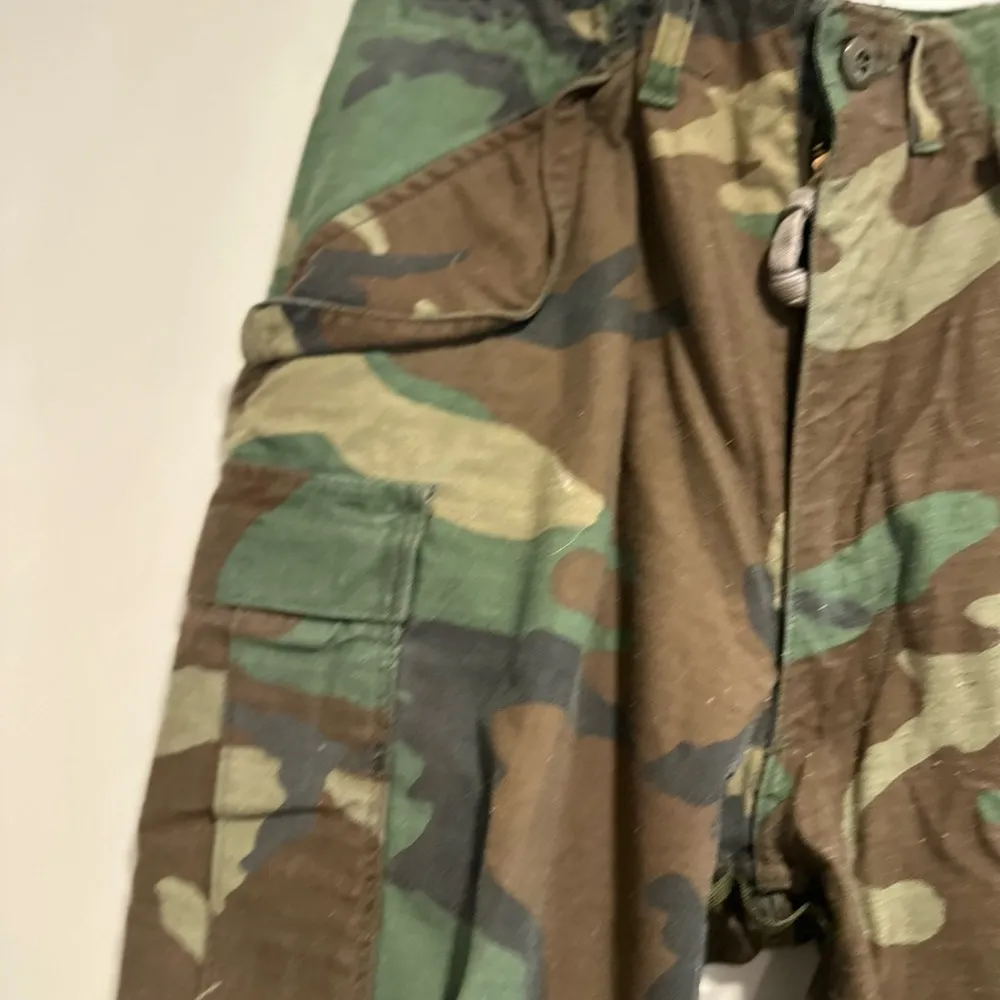 Vintage 80's Era USGI Woodland BDU Camouflage Combat Pants Trouser Wide Leg Green - Image 9