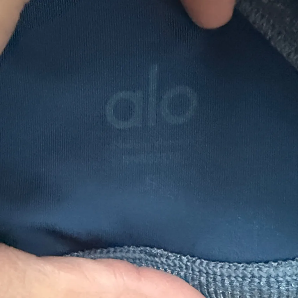 ALO Yoga Charcoal Togetherness Rib-Knit Sports Bra Women's Athletic Activewear - Image 7