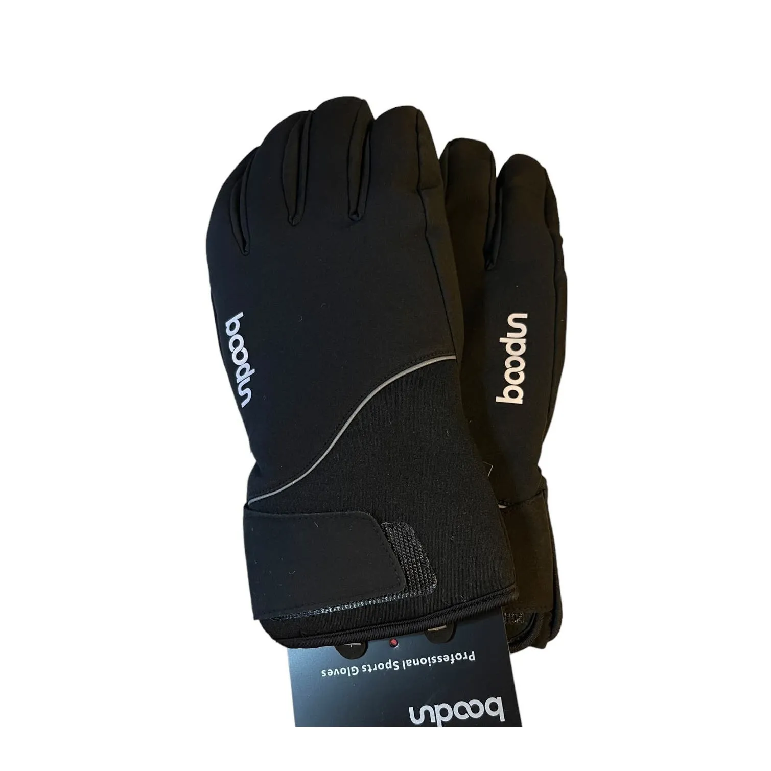 Boondun Black Ski Gloves 3M Thin Sulated Small - Image 3