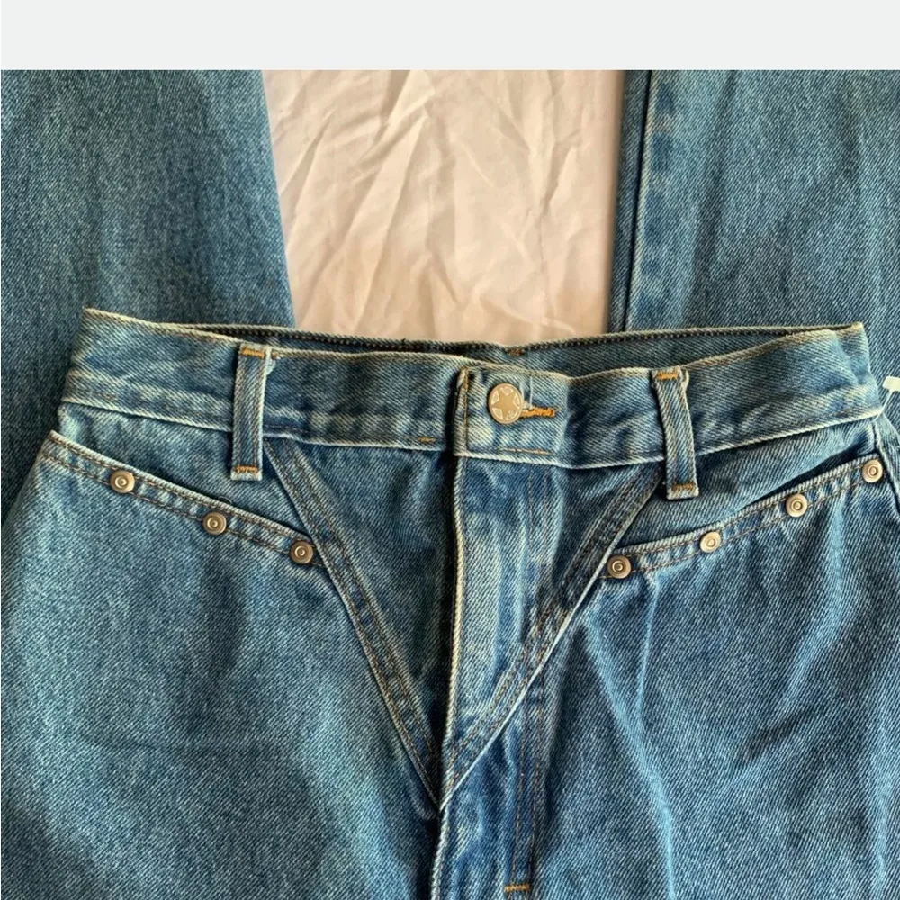 High Rise Blue Jeans with Straight Leg Size 8 - Image 3