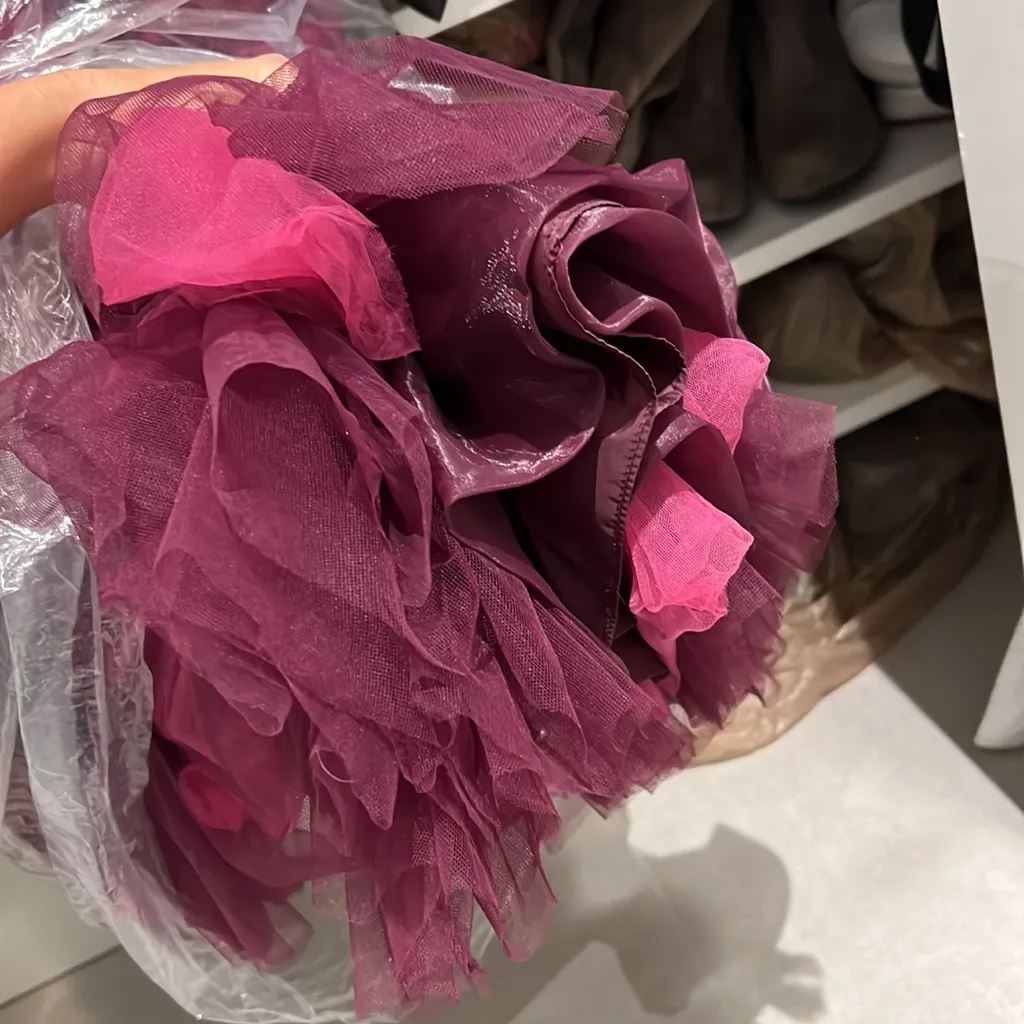 ZAC POSEN women 4 TWO TONE purple pink TULLE BUSTIER BALLGOWN DRESS STRAPLESS - Image 10