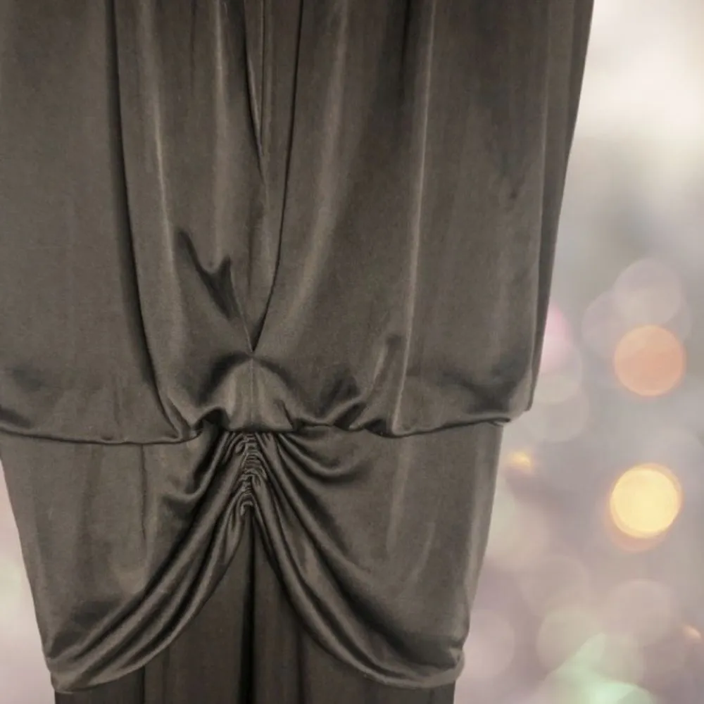 Slinky and Draped Vintage Jumpsuit Open Backed and Sexy Cool Black Size 8 - Image 8