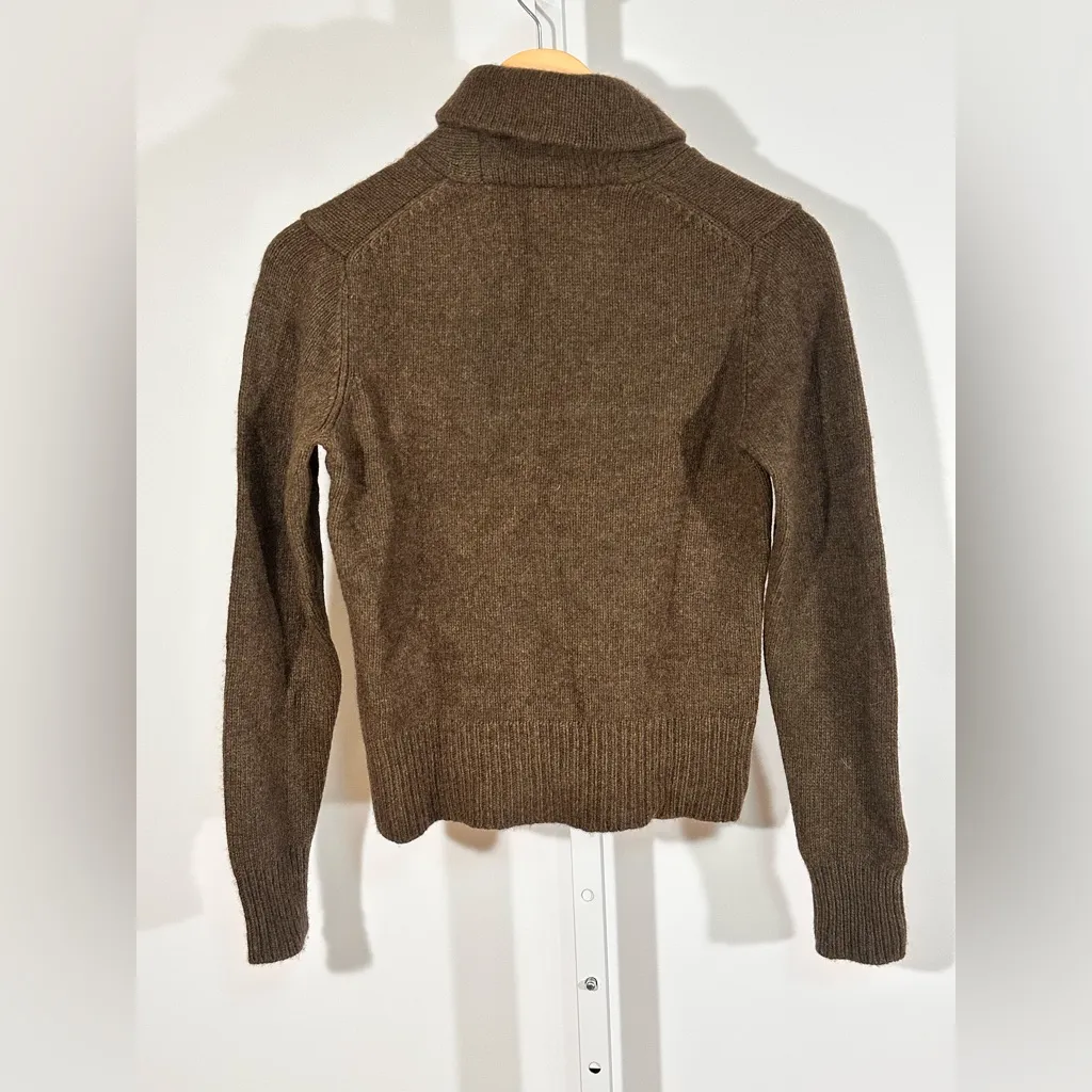 90’s Ralph Lauren cashmere-wool shawl sweater brown academia prep Hong Kong - Image 5