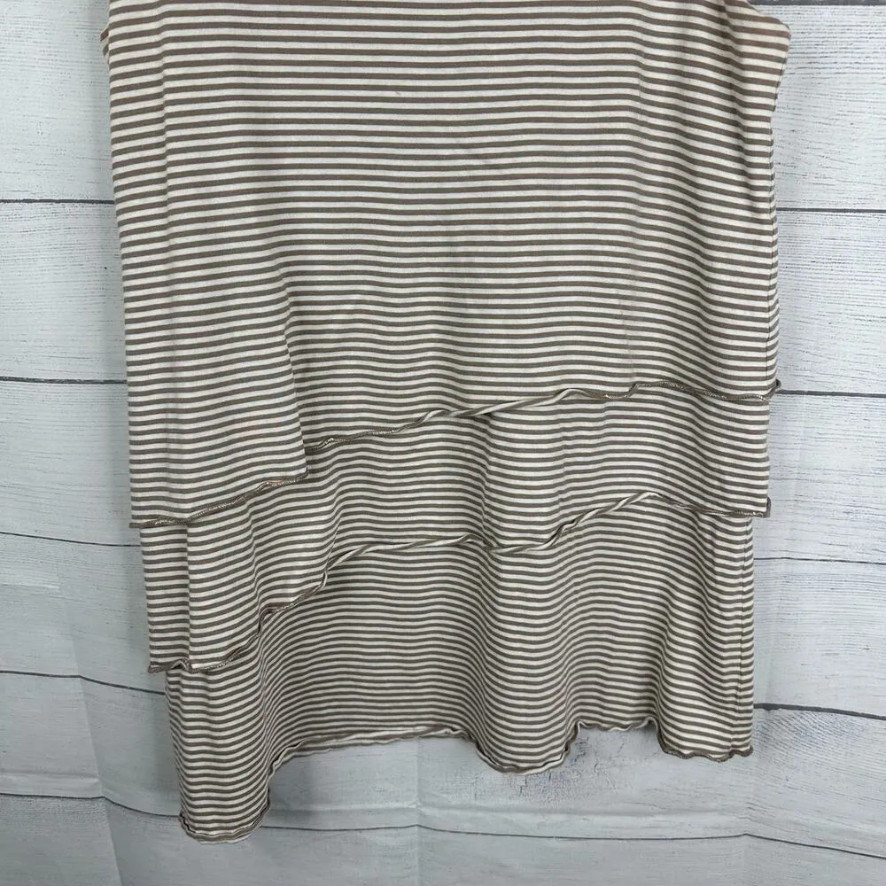 Garnet Hill Womens size XS Tiered Striped Sleeveless Tank Top Blouse - Image 6