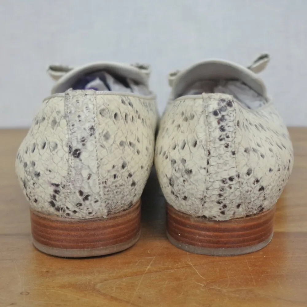 Pertini Spanish Made Snake Print Leather Flats Size 41 Gray - Image 7