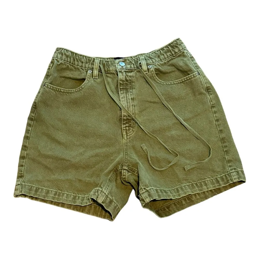BDG Urban Outfitters Poppy Overdyed Denim Drawstring Short in green size large - Image 2