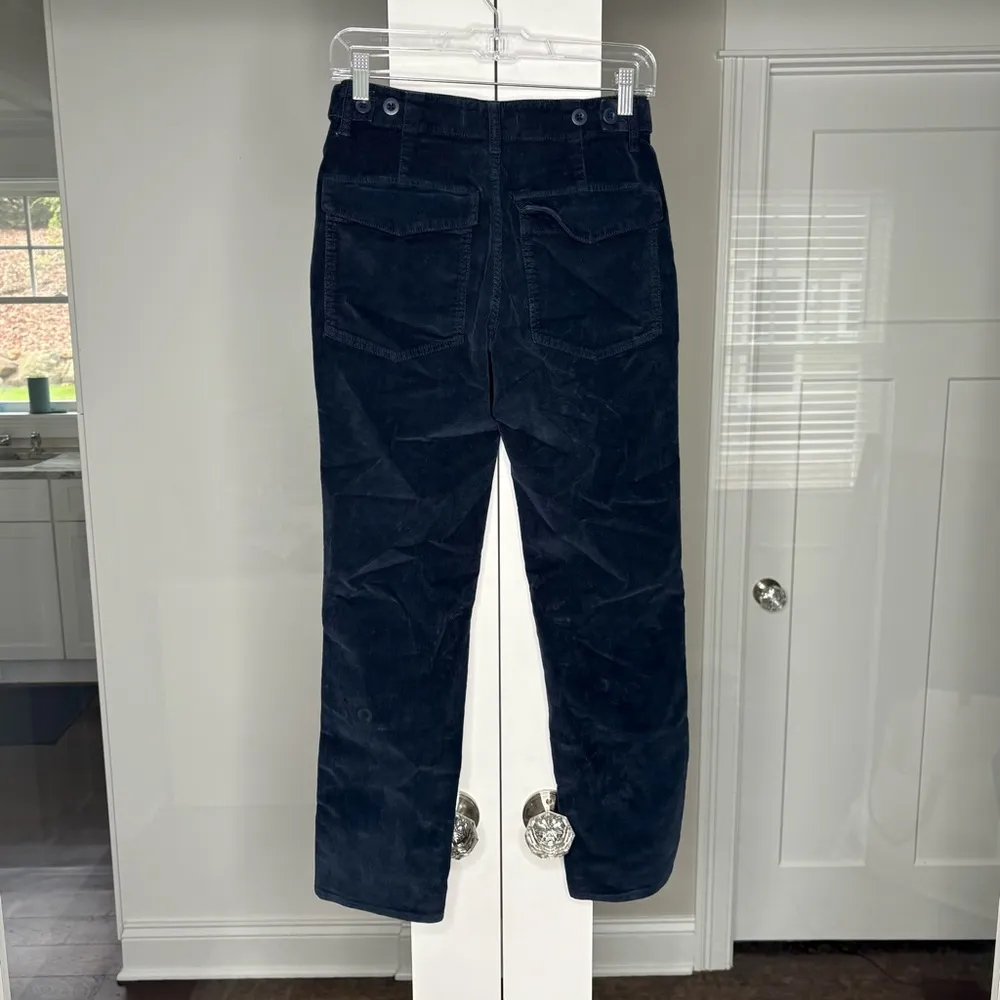 NWT Madewell Slim Straight Utility Pant Garment Dye Corduroy Classic Navy Blue - Image 3