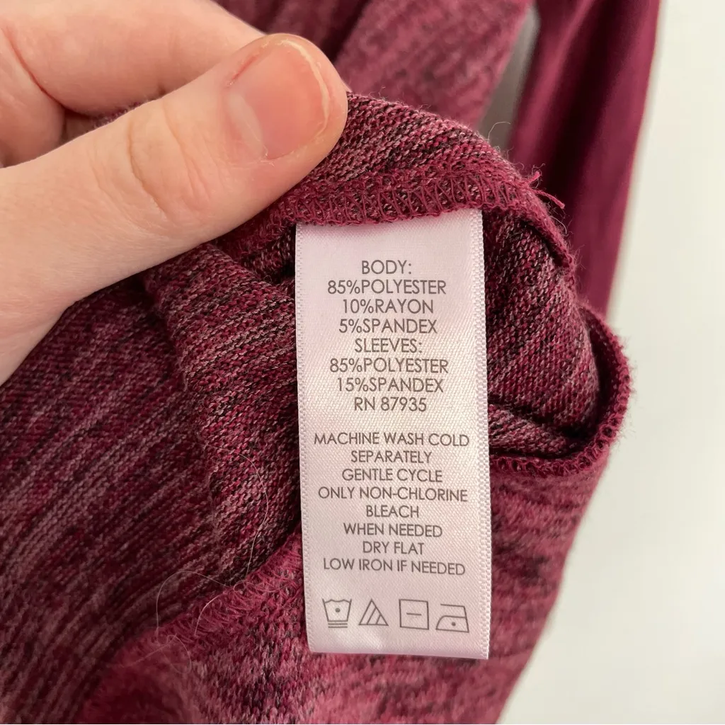 LOGO BY LORI GOLDSTEIN Knit Cardigan with Faux Suede Details Berry Pink Sweater - Image 13