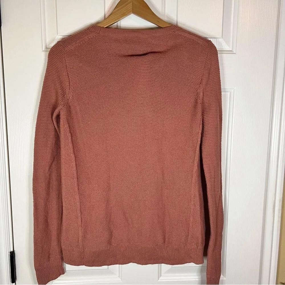 Madewell Ribbed Waffle Knit Rust Colored Sweater Size Small Classic Piece‎ - Image 2