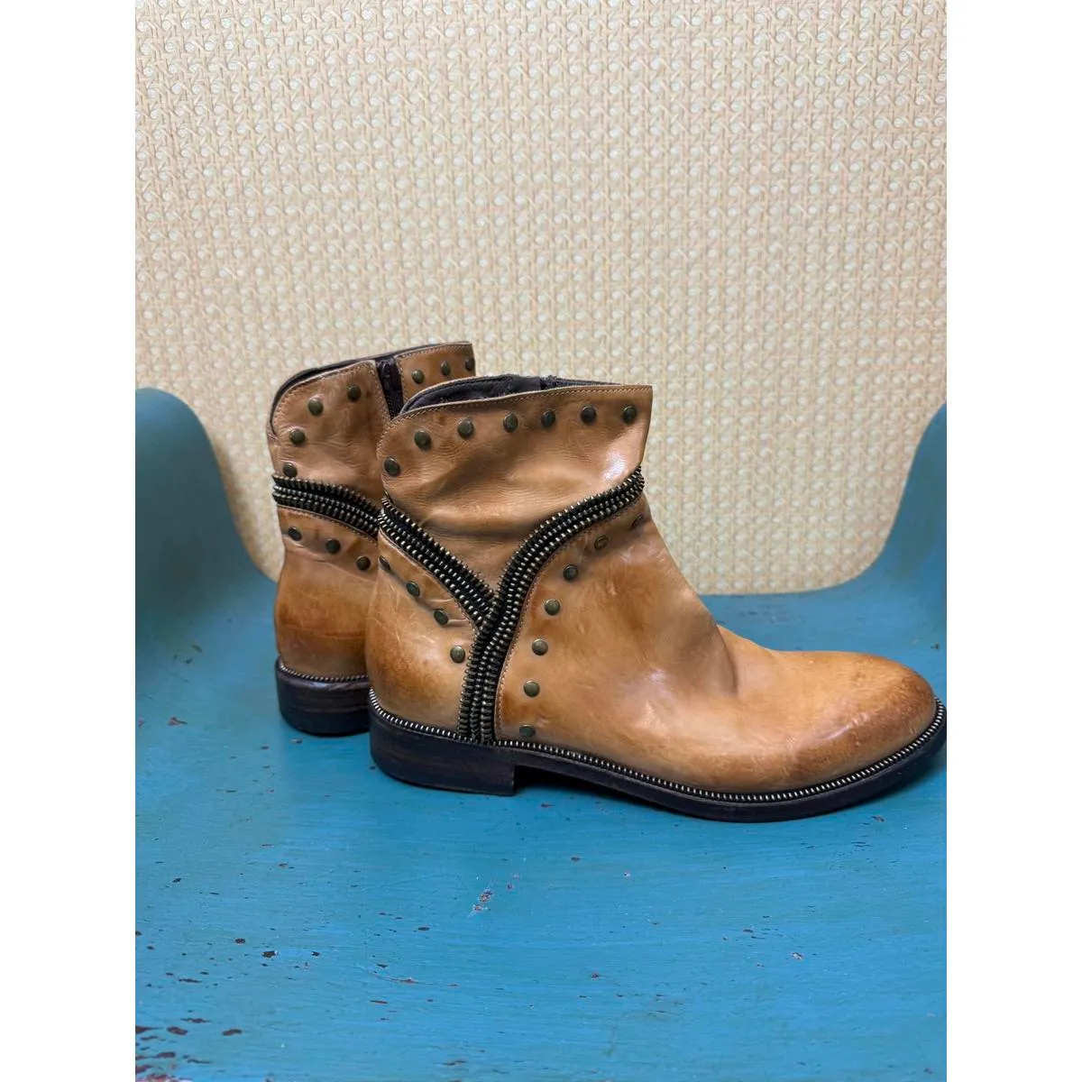 Bed Stu Arancia Burnished Brown Studded Leather Boots - Size - 9 - Image 5