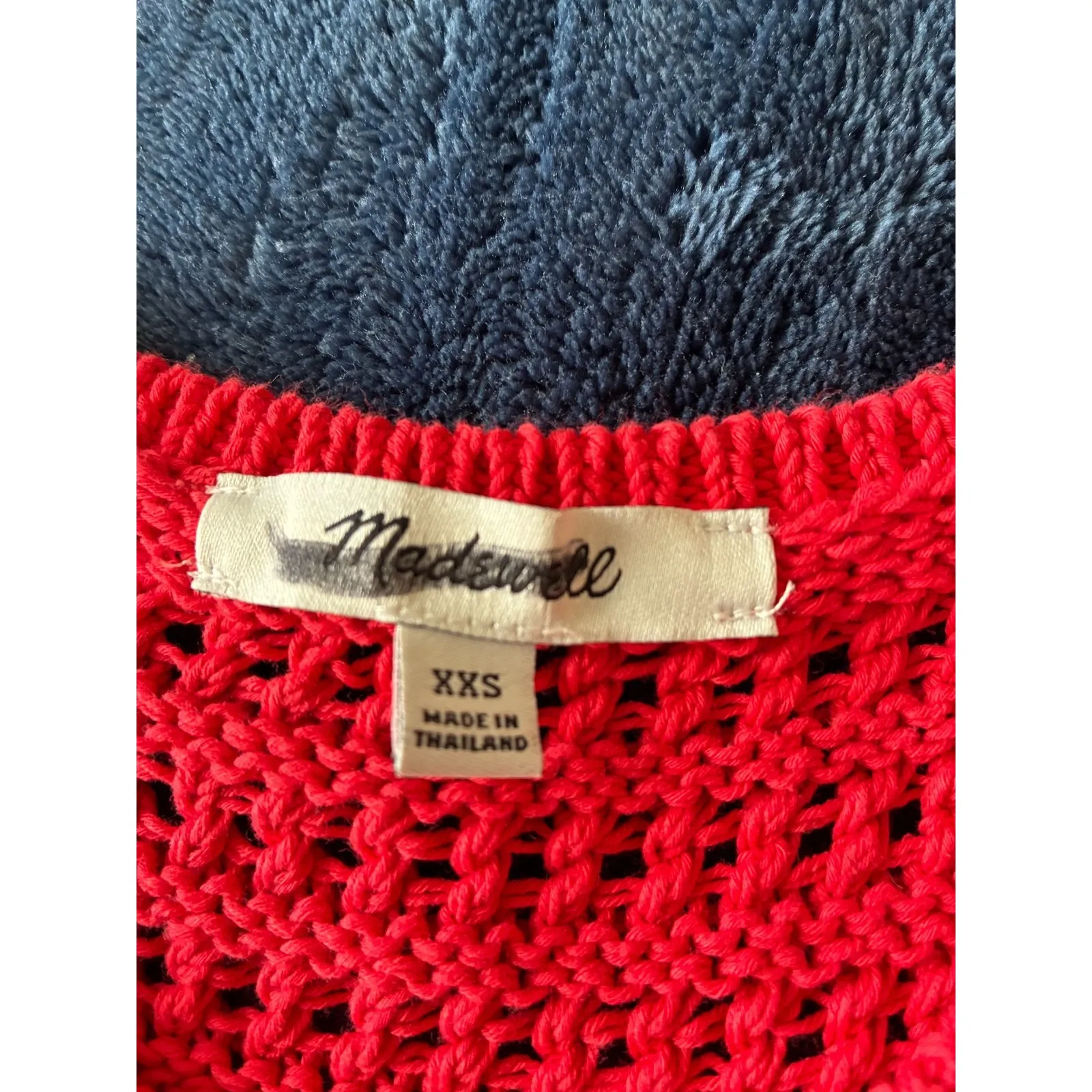 Madewell Crochet Crewneck Sweater Tank in Crushed Watermelon‎ Size XXS (Q10) NWT - Image 5