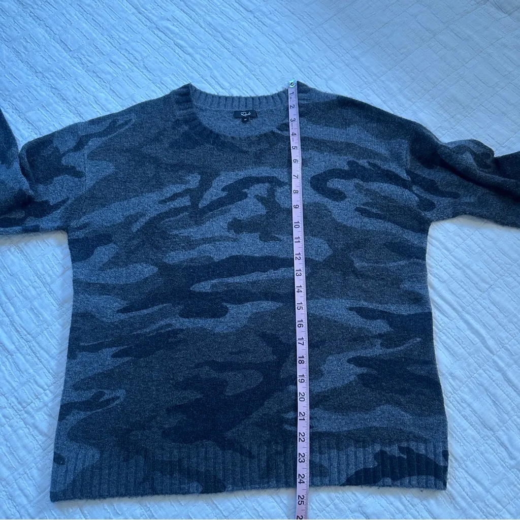 Rails Louie Cashmere Merino Wool Blend Sweater Charcoal Gray Camo - Image 6