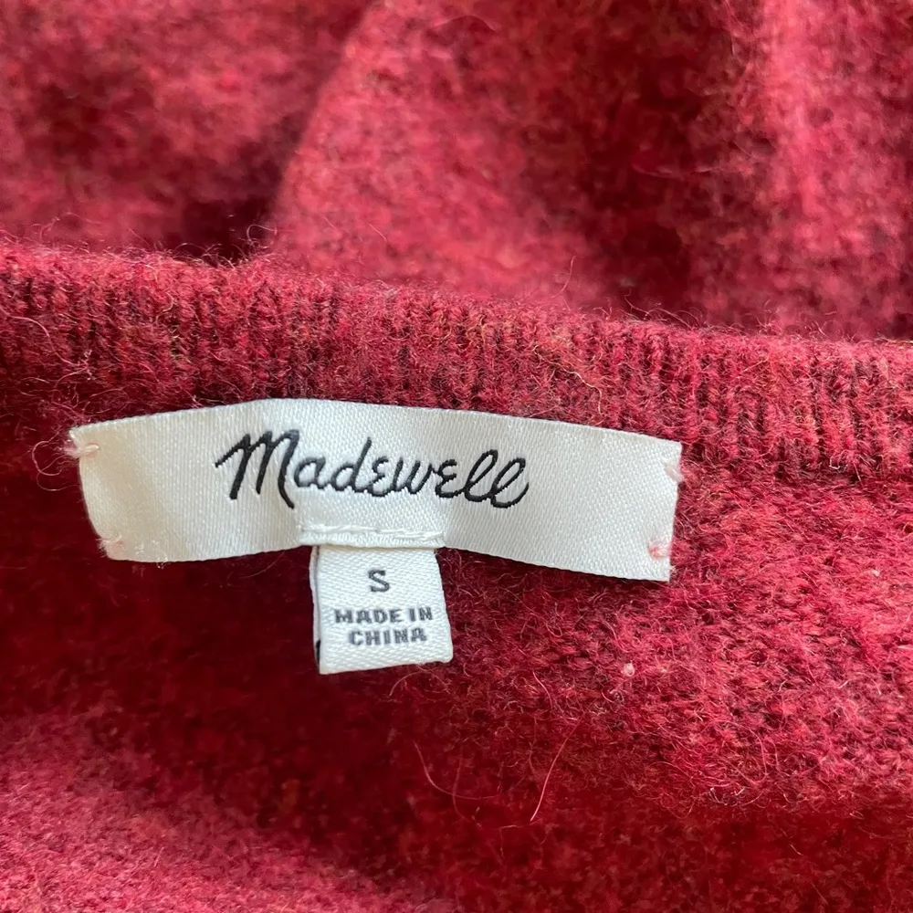 Madewell Kent Cardigan Sweater in Coziest Yarn Burgundy (Small) - Image 4