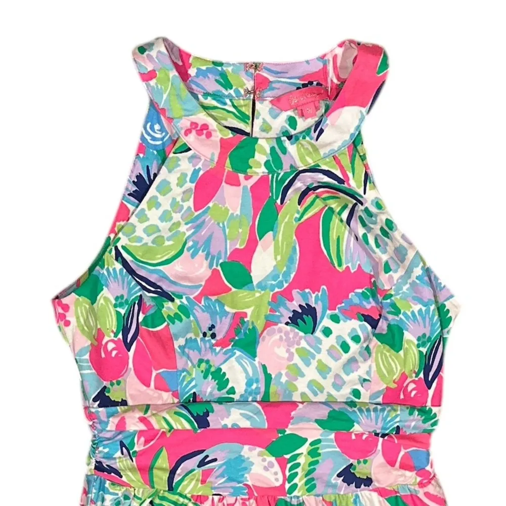 Lilly Pulitzer Talulla Maxi Dress Raise The Bar Multi Pink Blue Sleeveless M - Image 6
