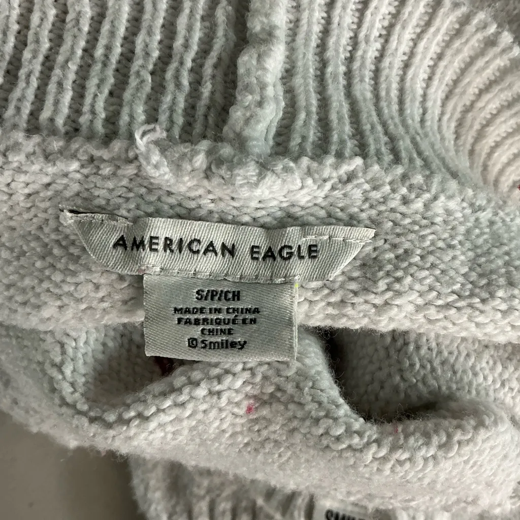 American Eagle Outfitters Cream and Red Turtleneck Sweater - Image 5