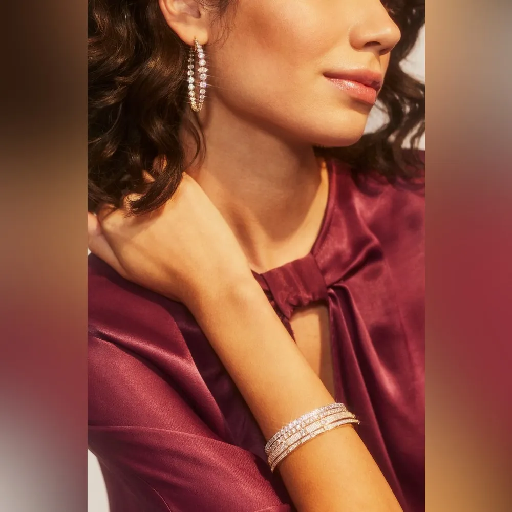 Nadri Leah Statement Hoop Earrings, GOLD, BRAND NEW, $100 Gold - Image 4