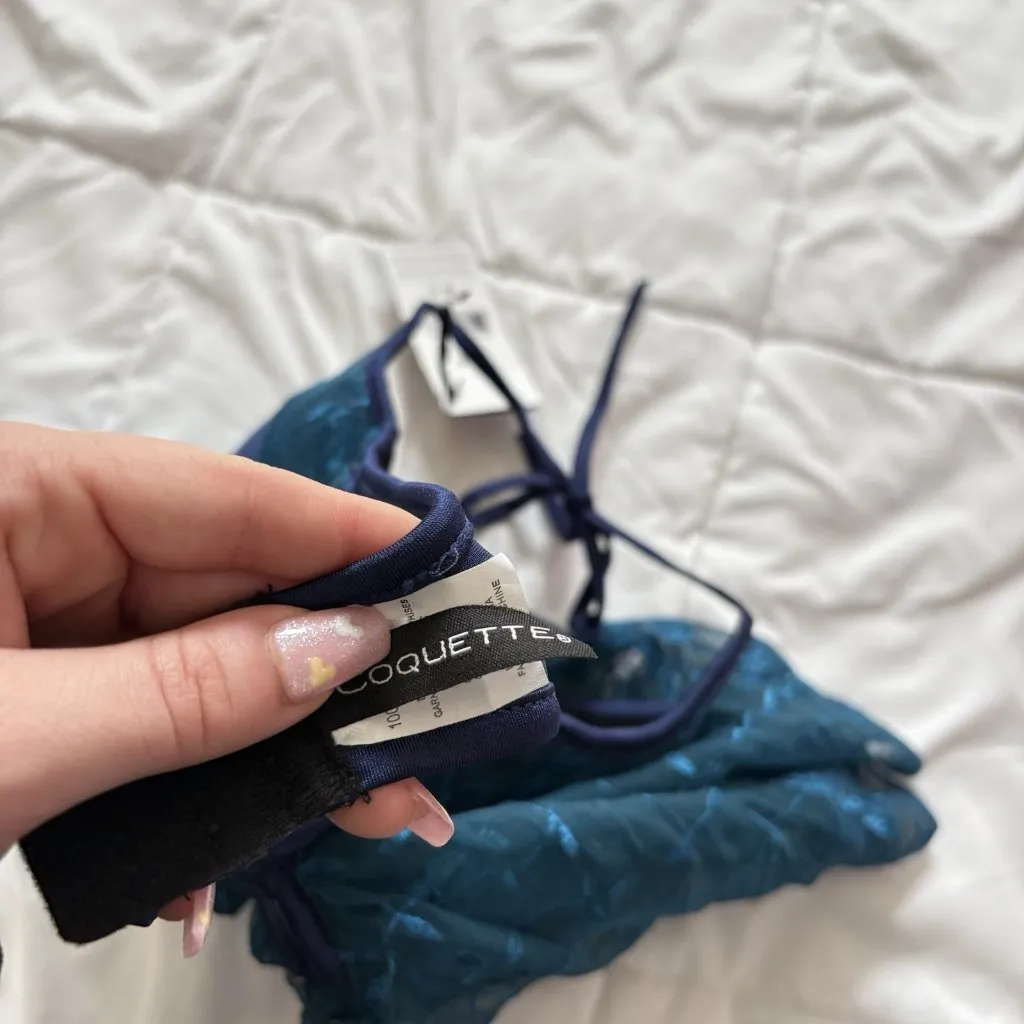 NWT Coquette Chemise Slip Blue Push Up Womens Size Large Sexy Whimsy Dreamcore - Image 8