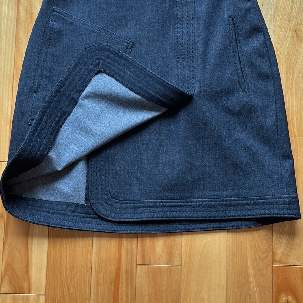 Halogen classic dark denim zip up skirt - Image 3