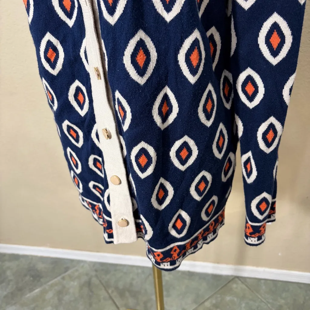 THML Aztec Southwestern Cardigan Boho Style Tunic Length Sz L Quiet Luxury - Image 3