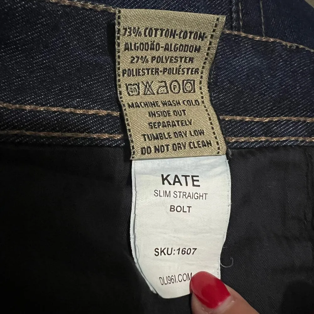DL1961 - SIZE 31 4Way 360 Stretch Comfo Kate Slim Straight Premium Denim Jeans - Image 8