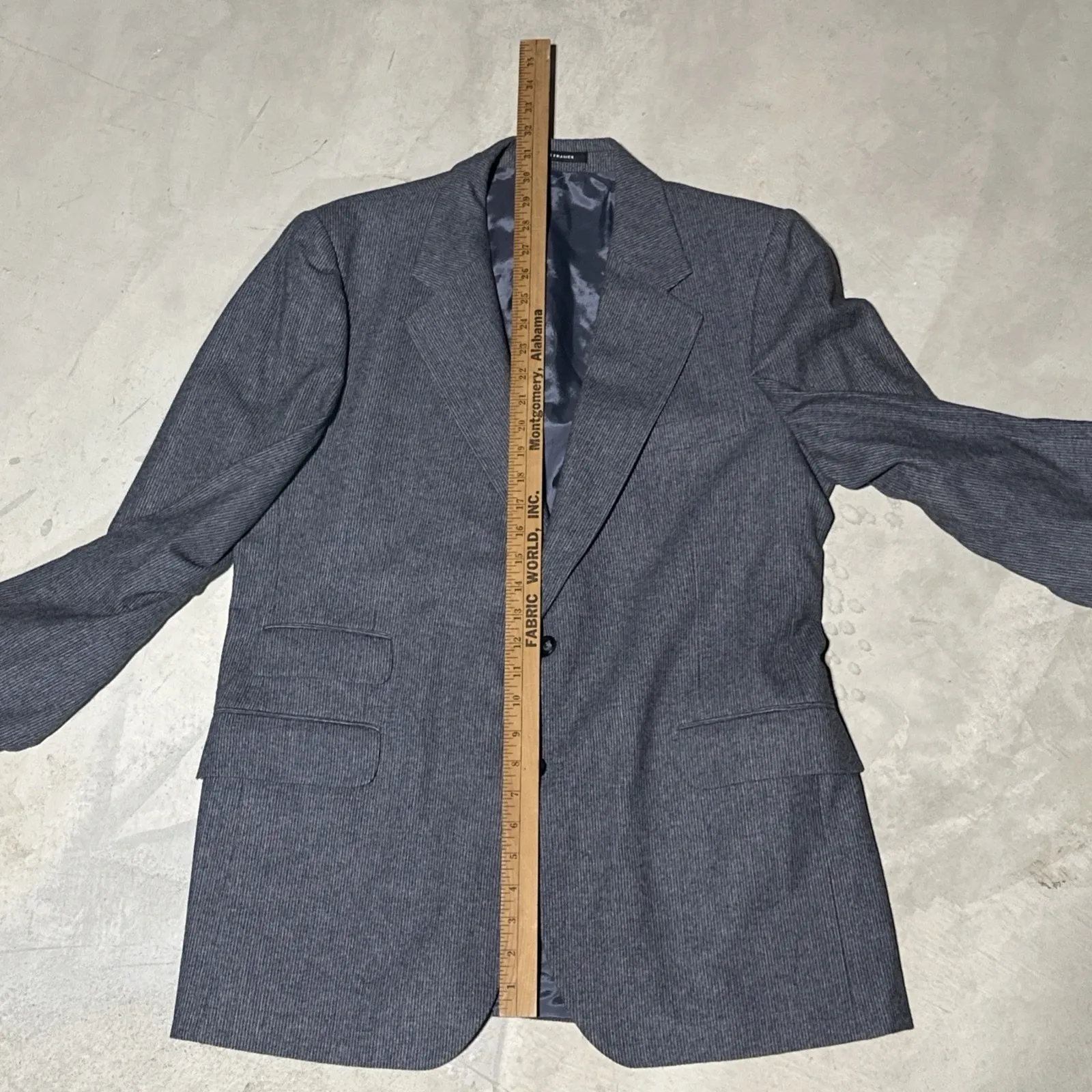 Yves Saint Laurent Men's Wool Blazer Made In France Grey Vintage Jacket SZ L - Image 8