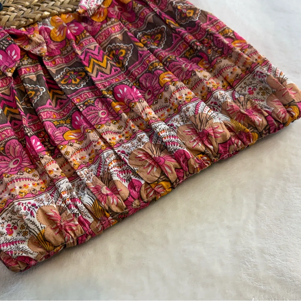 Cappelli Straworld Straw & Fabric Tote Bag Pink - Image 5