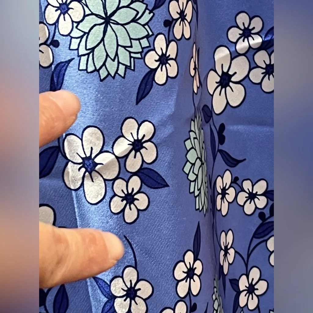 Adonna vintage blue floral satin slip dress or nightgown Size M - Image 7