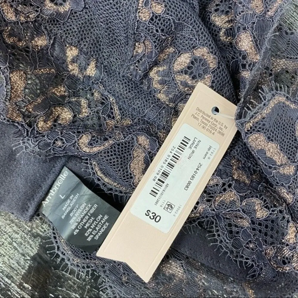 Ambrielle Gray Lace Wire Free Bralette Bra Top Large L NEW - Image 5