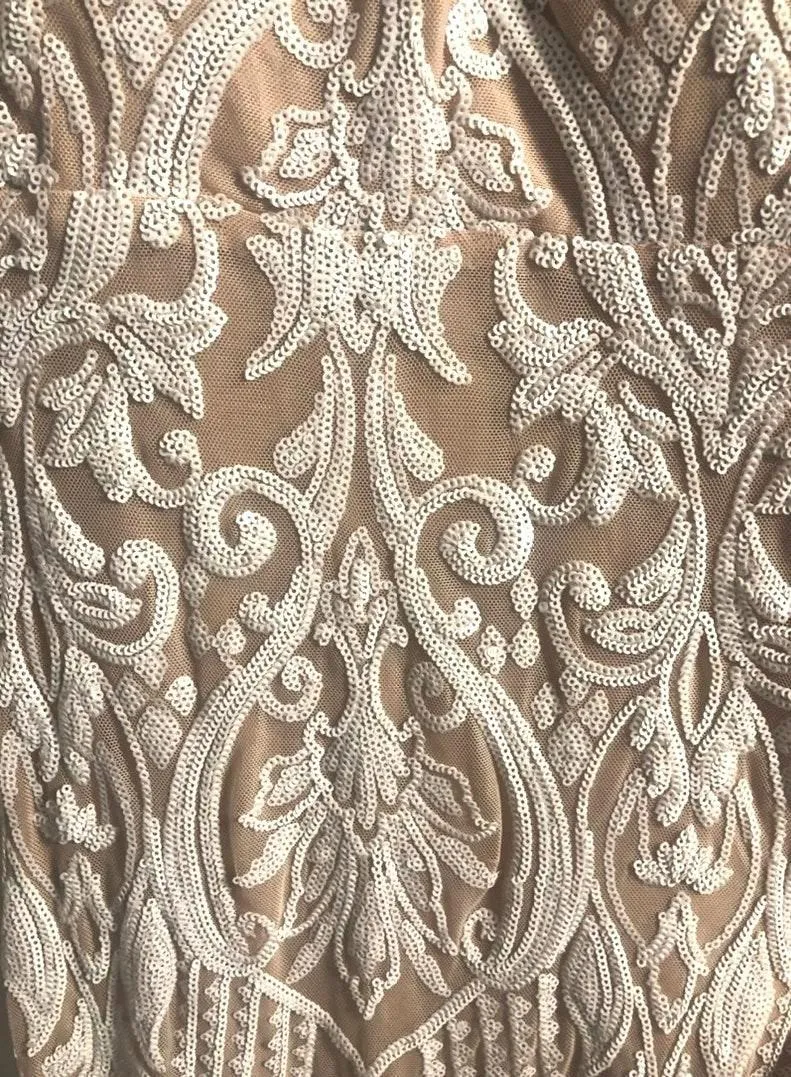 Windsor Tan And White Formal Dress - Image 4