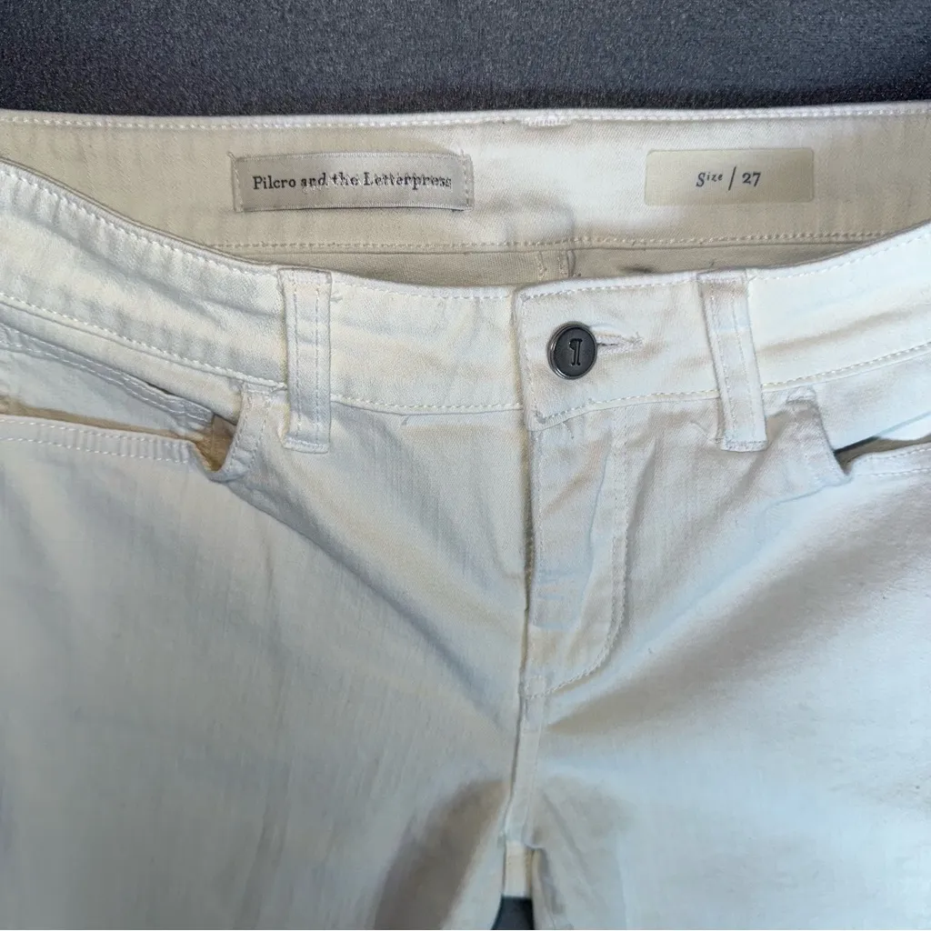 Pilcro and the Letterpress White Ankle‎ Jeans with Lace-Up Detail size 27 - Image 4