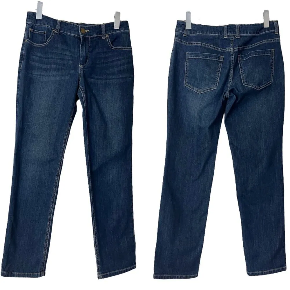 Chico’s Jeans Platinum Dark Wash Slim Boot Cut Mid Rise Size 0 Women's 4 - Image 8