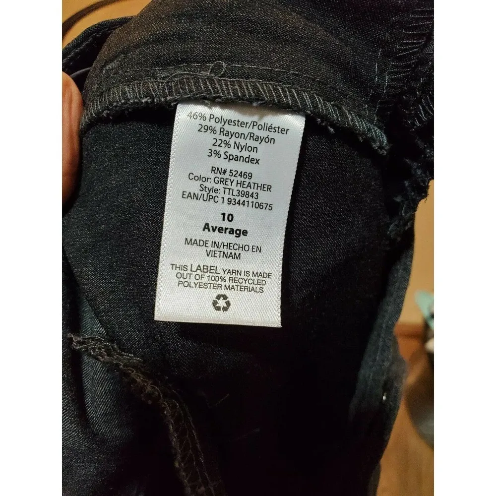 Time and Tru Women's Gray Polyester Millennium Constructed Dress Pants Size 10 - Image 9