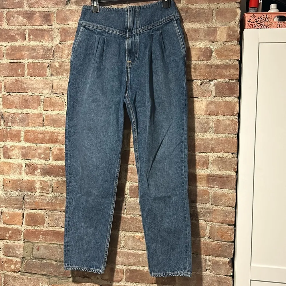 GRLFRND Amelia Pleated Bluest Goodbye Tapered Trouser jeans Size 28 - Image 2