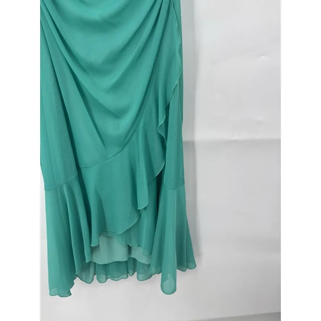 VTG City Triangles Y2K Retro Mermaid Whimsical Mini Dress Women S Blue Sequins - Image 6