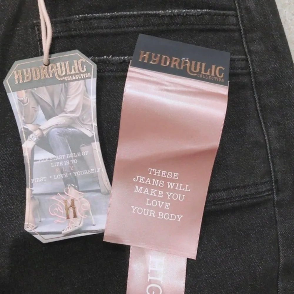 Hydraulic Murray High-Rise Skinny Leg Jeans in Black, Size 16 New w/Tag - Image 6