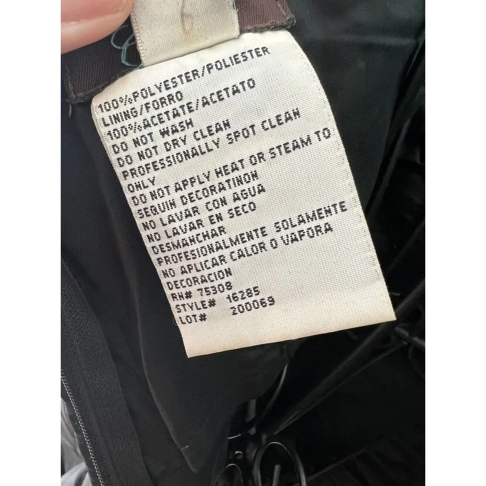 CAMILLE LA VIE Black short puff y toille sequin prom dress formal 10 - Image 5