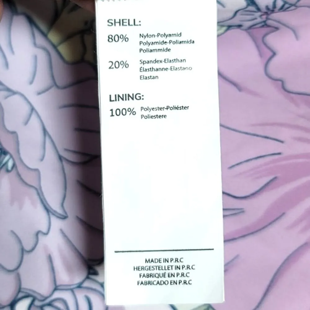 Cupshe High Waist Cheeky Bikini Bottoms Light Purple Floral Small - Image 6