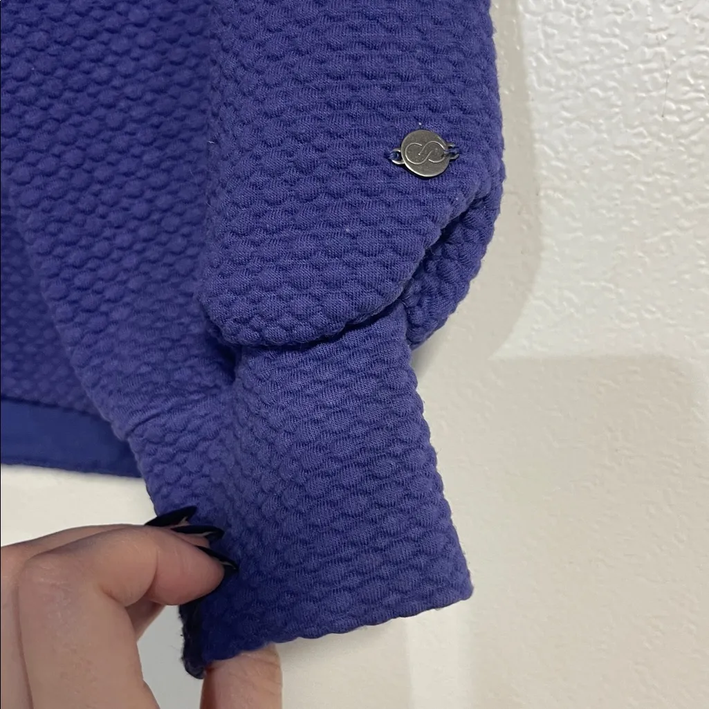 CALIA CARRIE UNDERWOOD FUNNEL NECK TEXTURED PULLOVER SWEATER PURPLE MEDIUM - Image 4