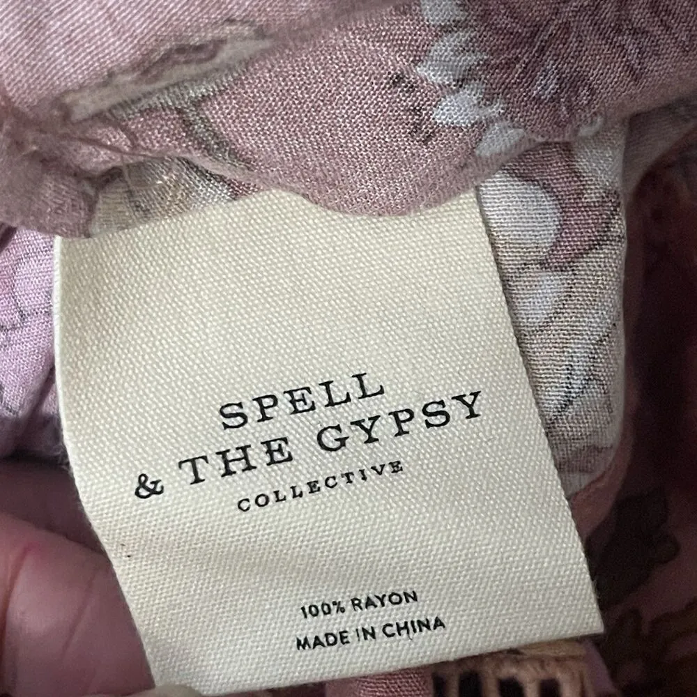 SPELL AND THE GYPSY Rosa 90s Mini Dress Size Small Pink‎ NEW Floral Whimsical Pink - Image 13